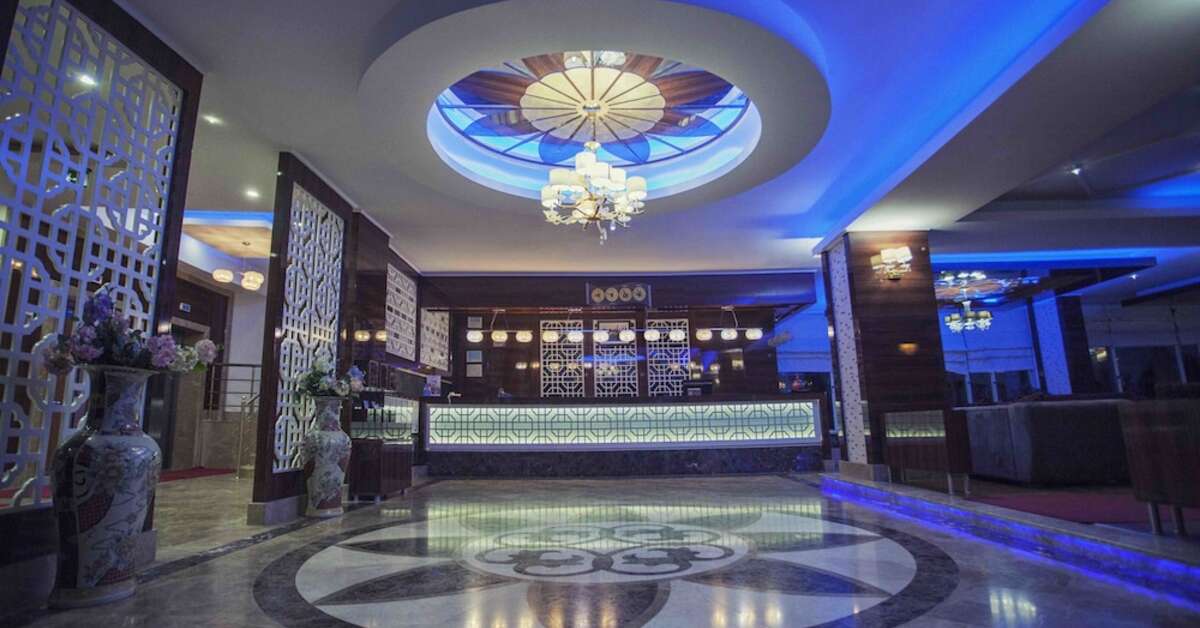 Een foto van het interieur van Hotel Drita