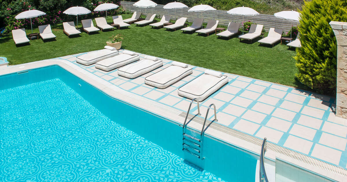 Ein Foto vom Pool im Anesis Blue Boutique