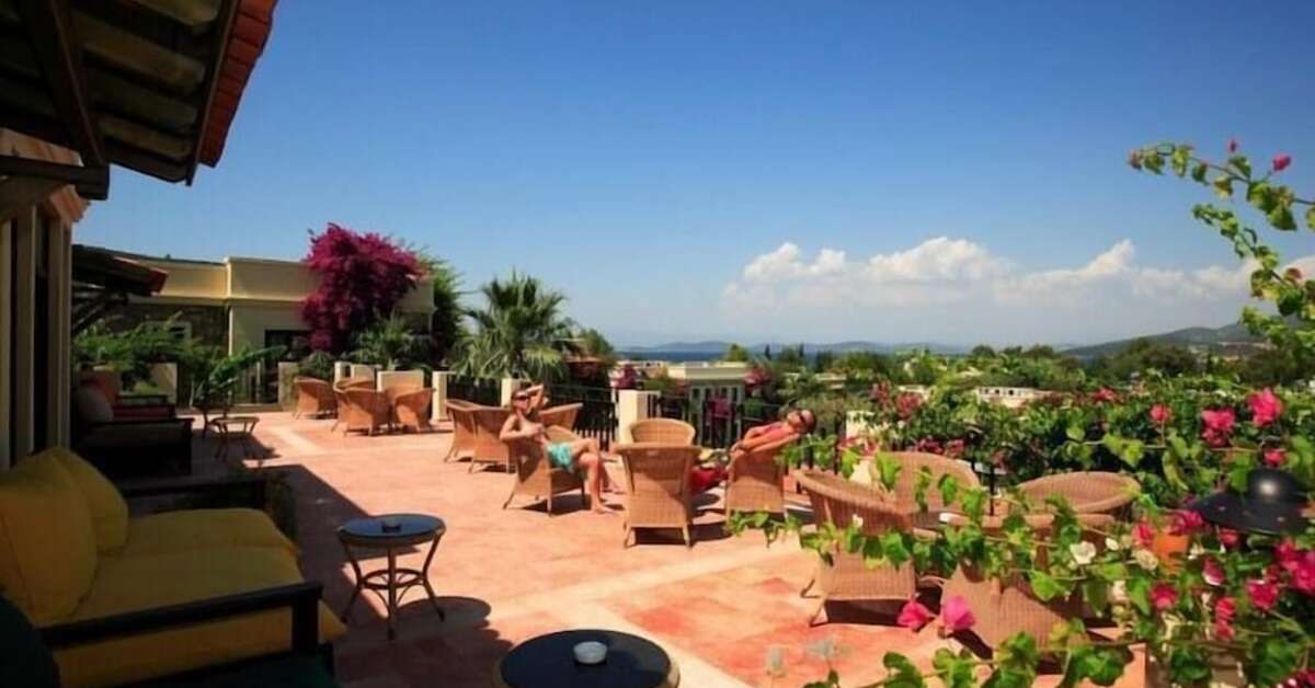 Ein Foto von der Terrasse im Hotel Zeytinada