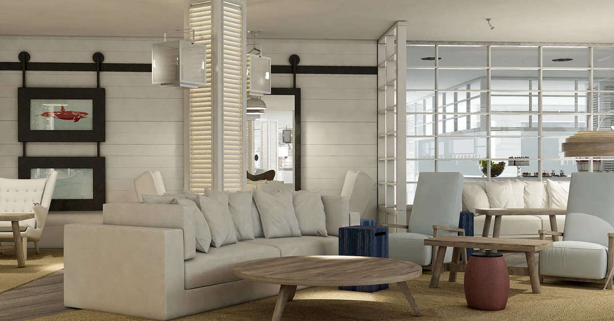 Een foto van het interieur van Hotel Delamar