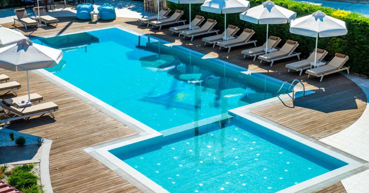 Een foto van het zwembad bij Lagaria Hotel & Appartementen