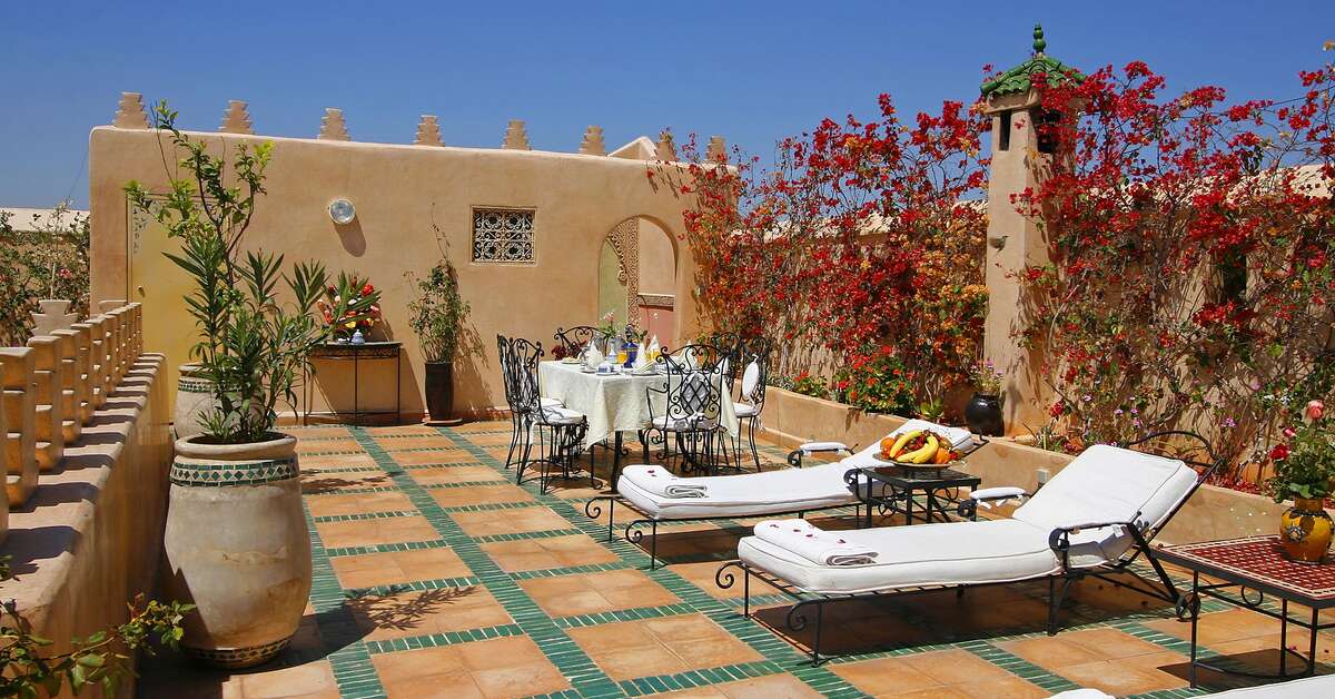 Een foto van het terras bij Riad & Spa Esprit du Maroc