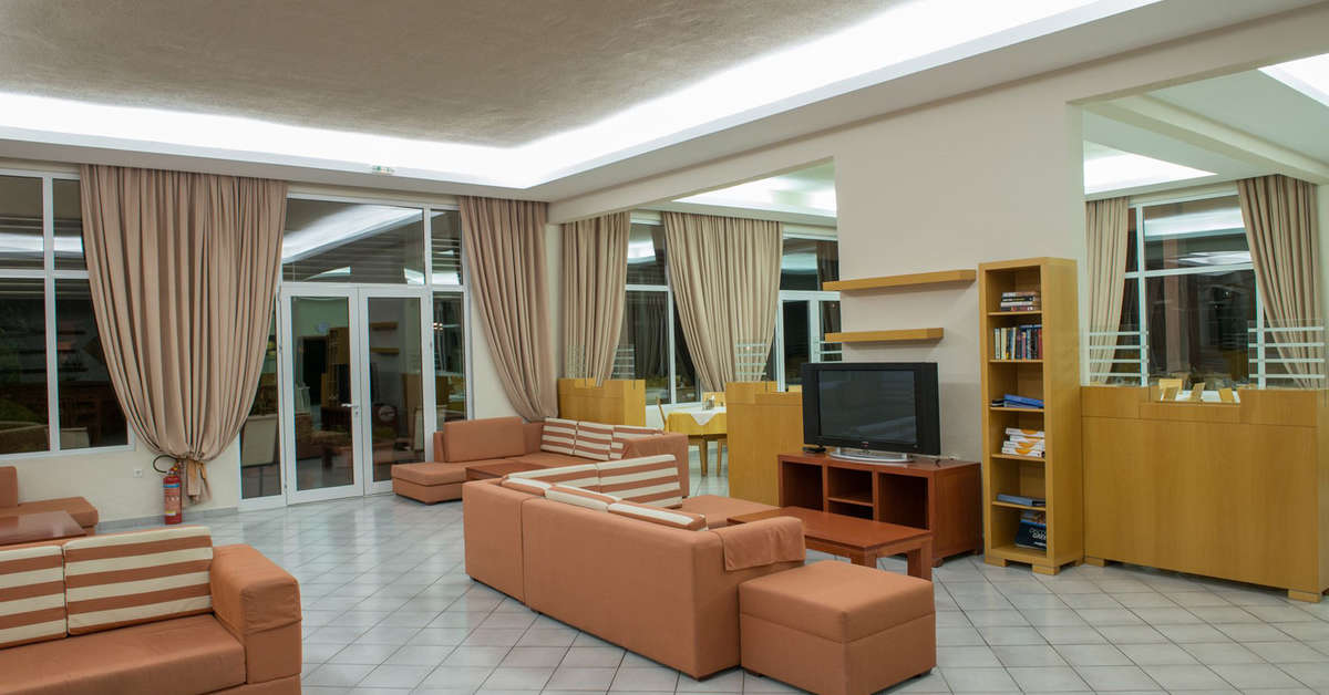 Een foto van het interieur van Aethria Hotel