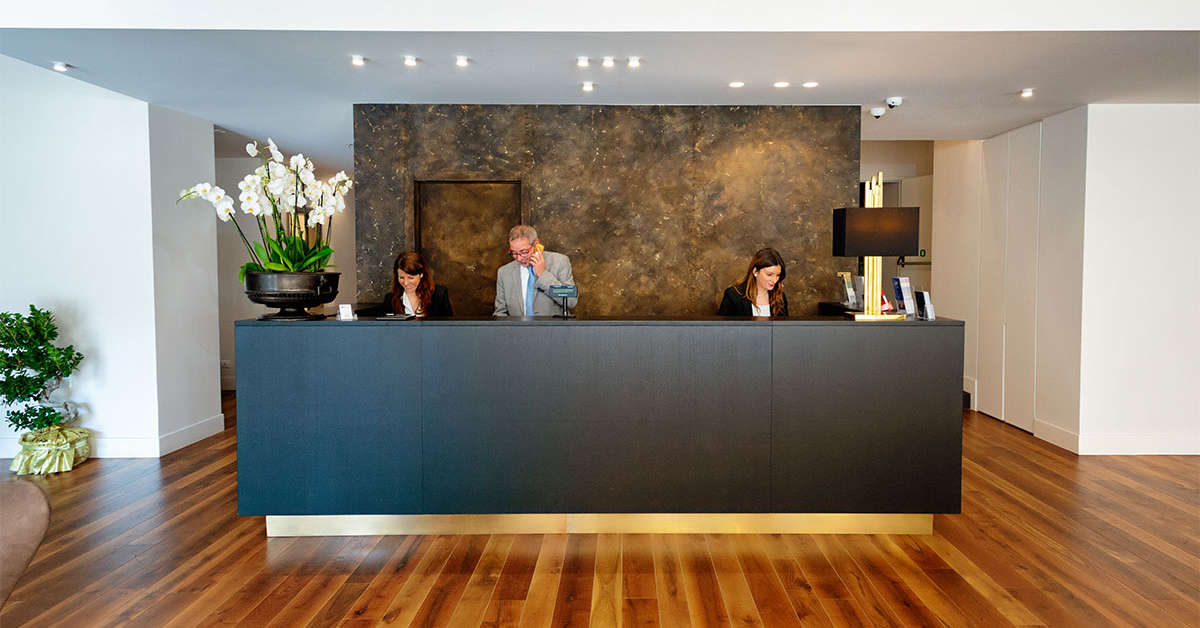 Een foto van het interieur van Hotel Politeama