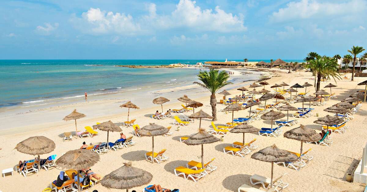 Een foto van het strand bij Dar Djerba Narjess