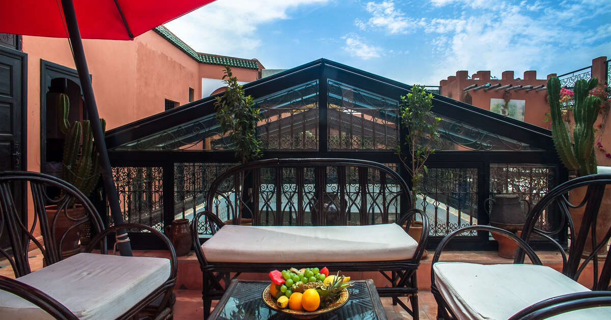 Ein Foto von der Terrasse im Riad Haraka