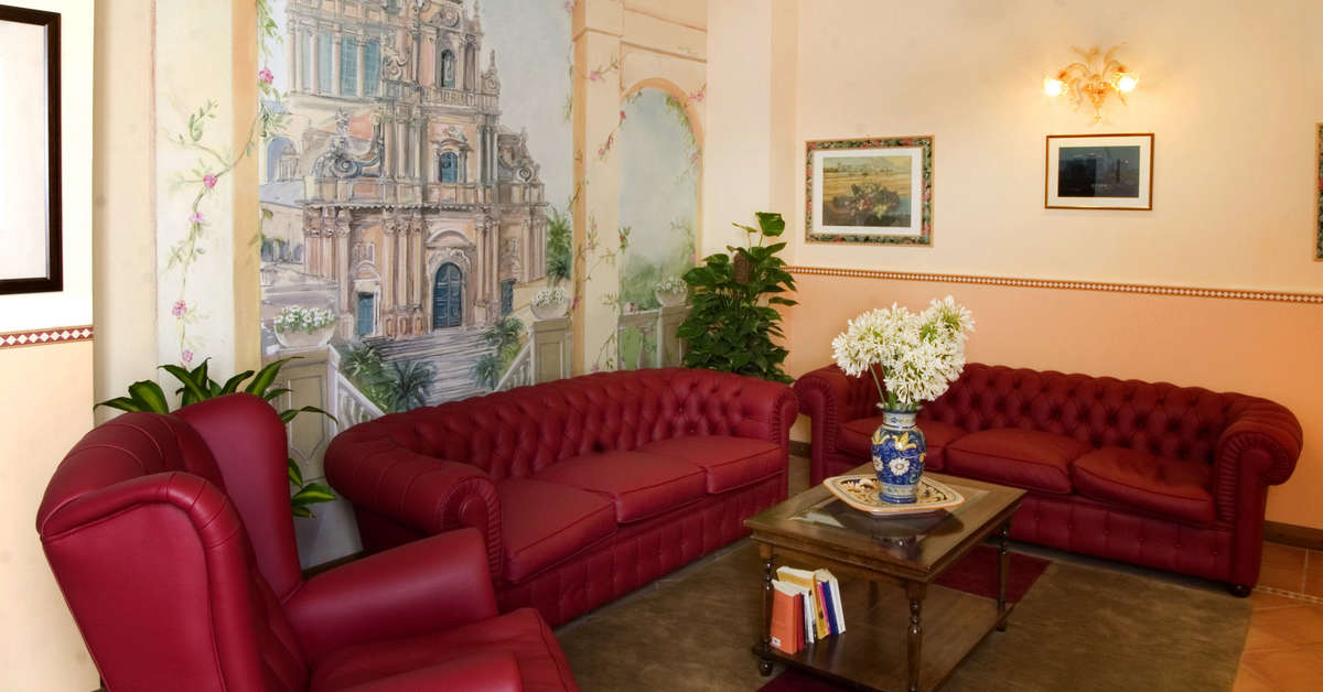 Een foto van het interieur van Hotel Il Barocco