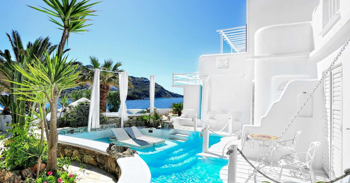 Een foto van het zwembad bij Kivotos Mykonos Luxury Boutique Hotel