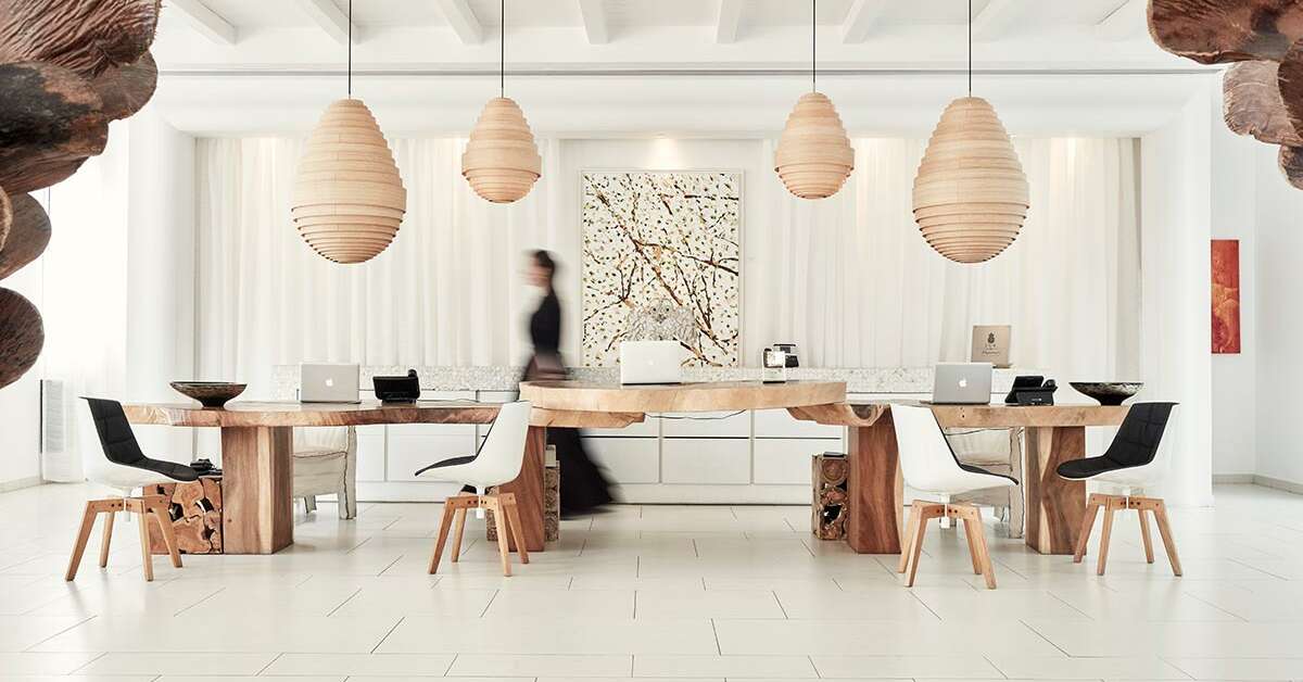 Een foto van het interieur van Myconian Villa Collection