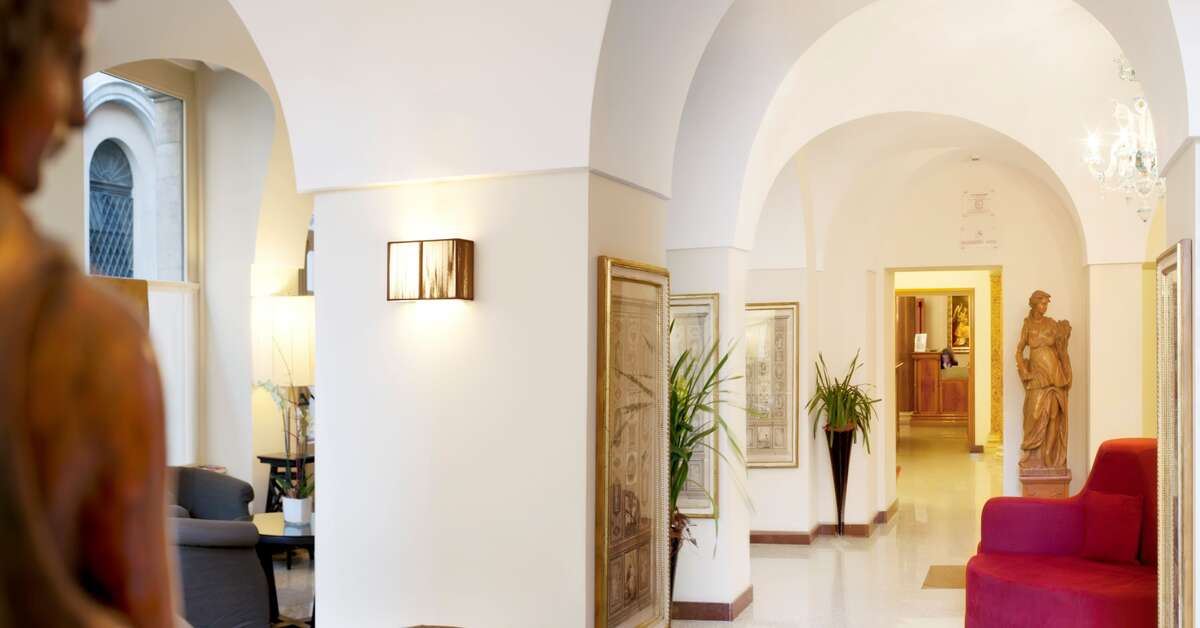 Een foto van het interieur van Albergo Santa Chiara