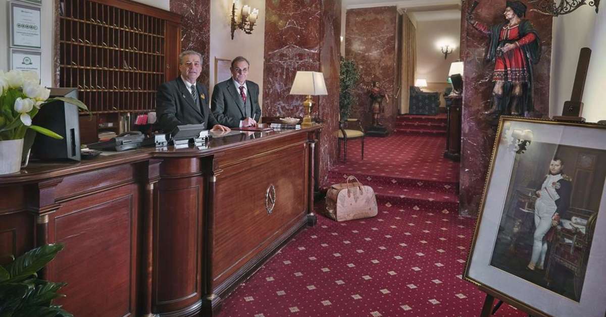 Een foto van het interieur van Hotel Napoleon Rome