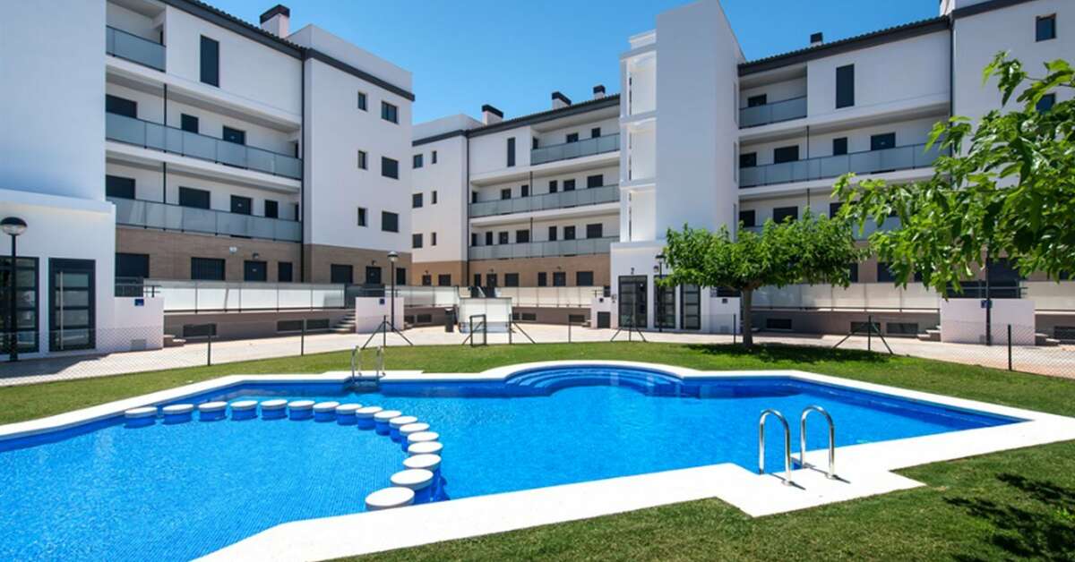 Een foto van het zwembad bij Las Dunas Appartementen