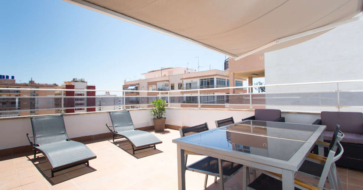 Een foto van het terras bij Hotel Don Pepe