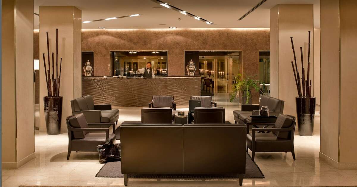 Een foto van het interieur van Hotel Regina Margherita