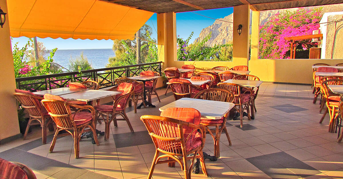 Een foto van het terras bij Hotel Levante Beach