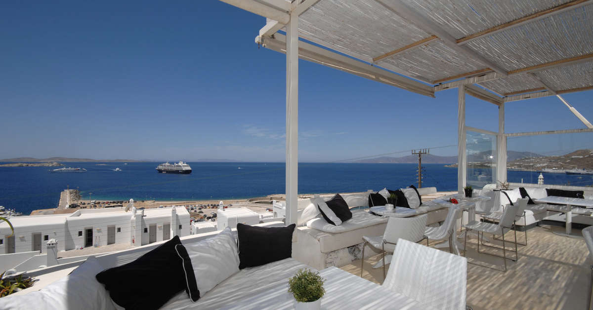 Een foto van het terras bij Mykonos View