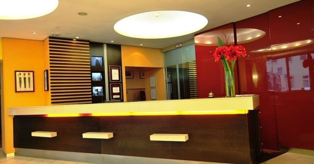 Een foto van het interieur van Flandrischer Hof Hotel