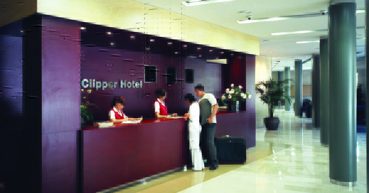 Een foto van het interieur van Clipper Hotel