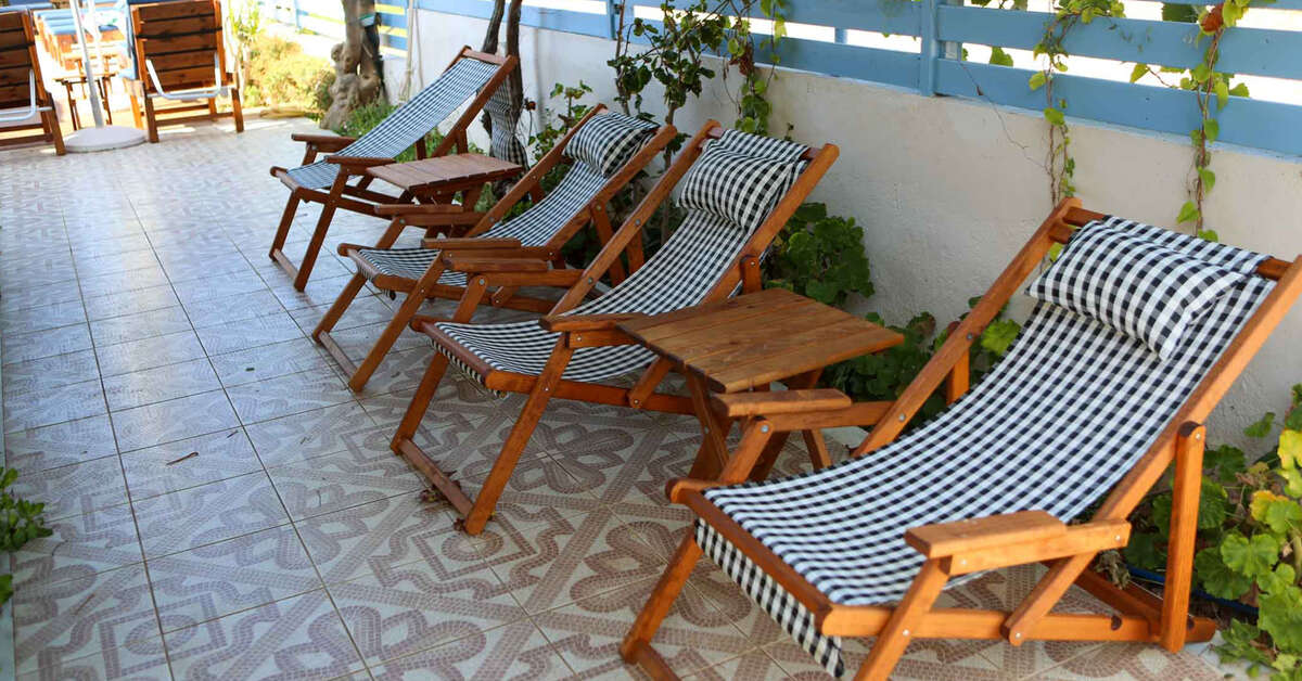 Ein Foto von der Terrasse im Blue Sky Resort