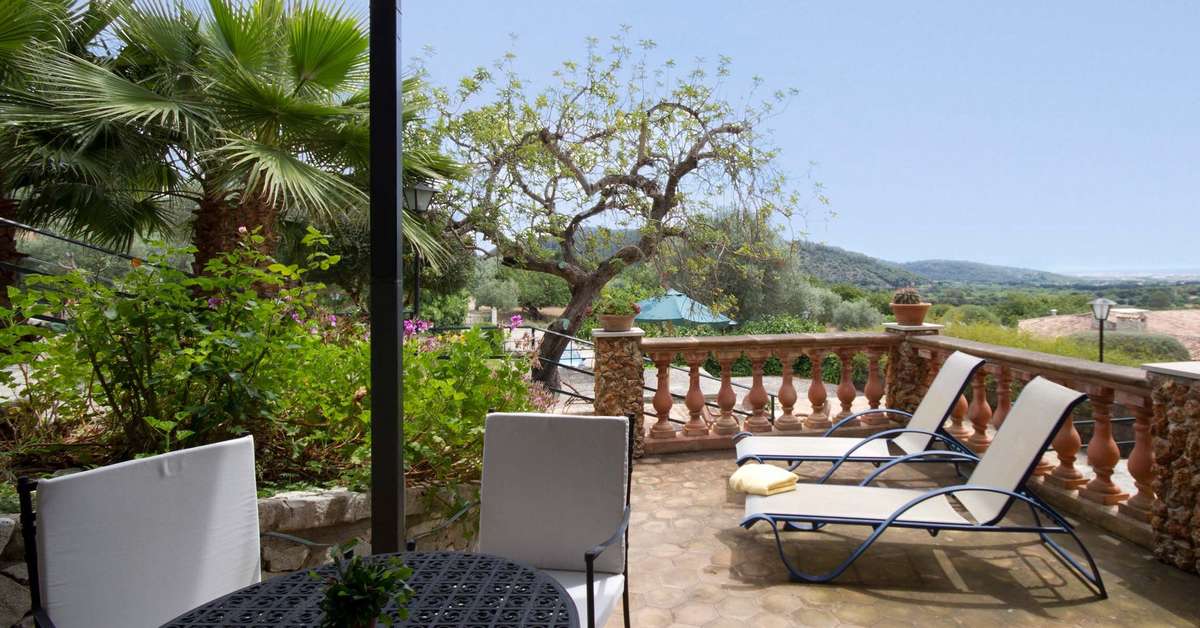 Ein Foto von der Terrasse im Eco Hotel Rural & Spa Monnaber Nou