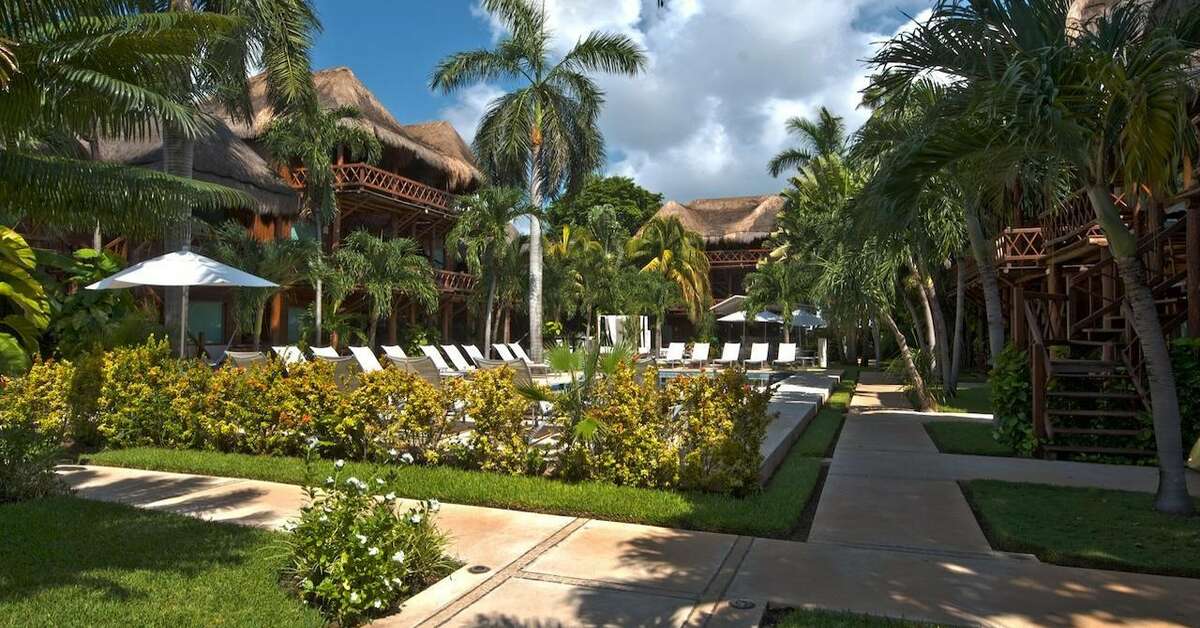Een foto van het terras bij Hotel Boutique Magic Blue