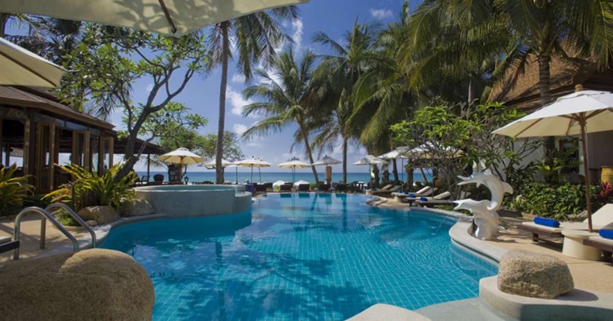 Een foto van het zwembad bij Thai House Beach Resort