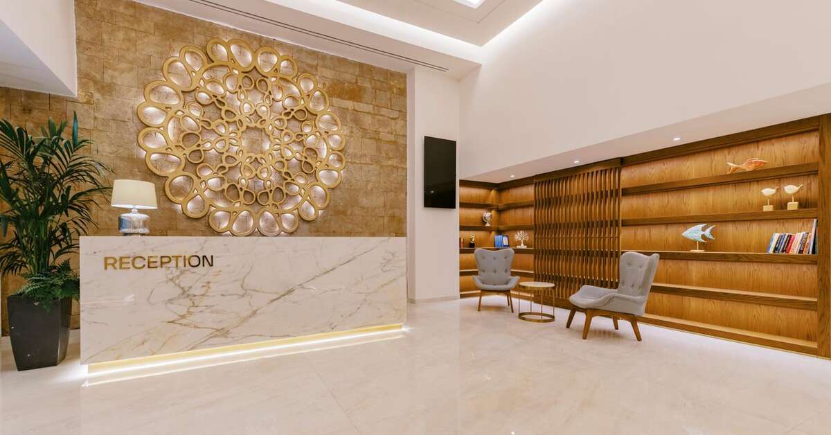 Een foto van het interieur van Acandia Hotel
