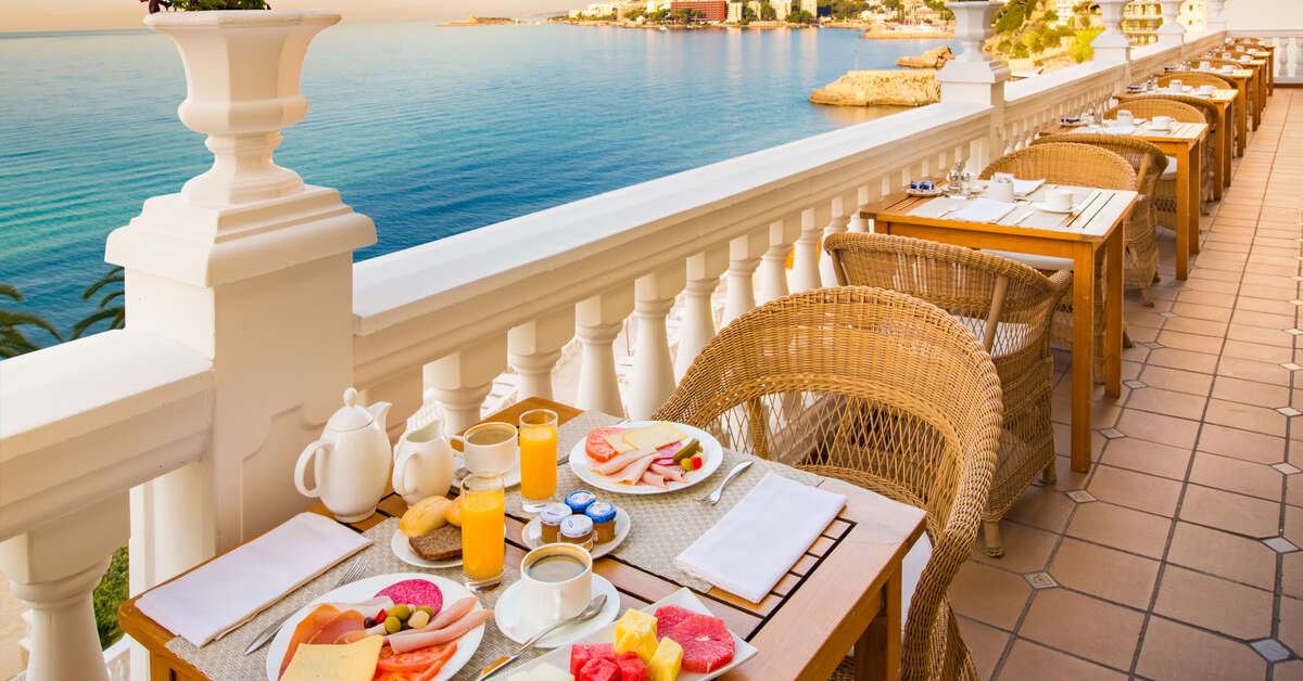 Ein Foto von der Terrasse im Hotel Nixe Palace
