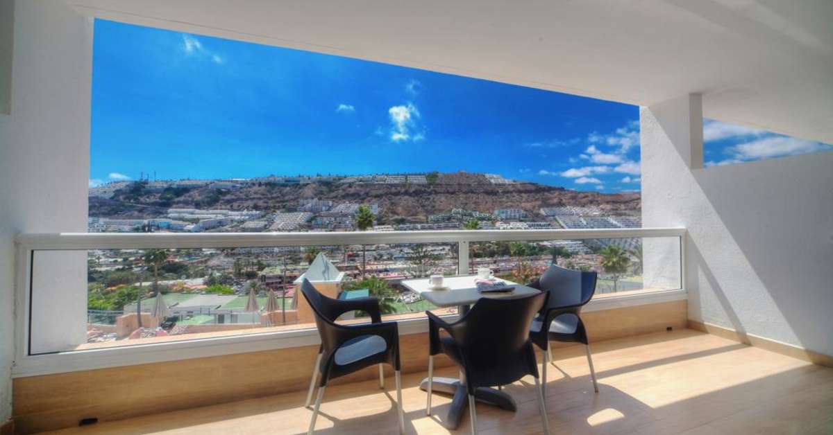 Ein Foto von der Terrasse im Apartments Altair