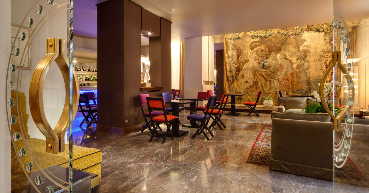Een foto van het interieur van Grand Hotel Francia & Quirinale