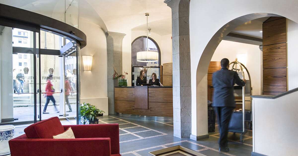 Een foto van het interieur van Hotel Degli Orafi