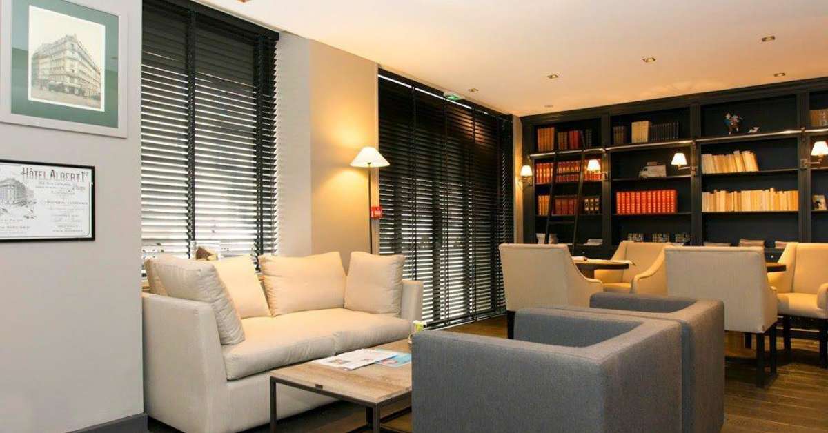 Een foto van het interieur van Hotel Albert 1er Paris