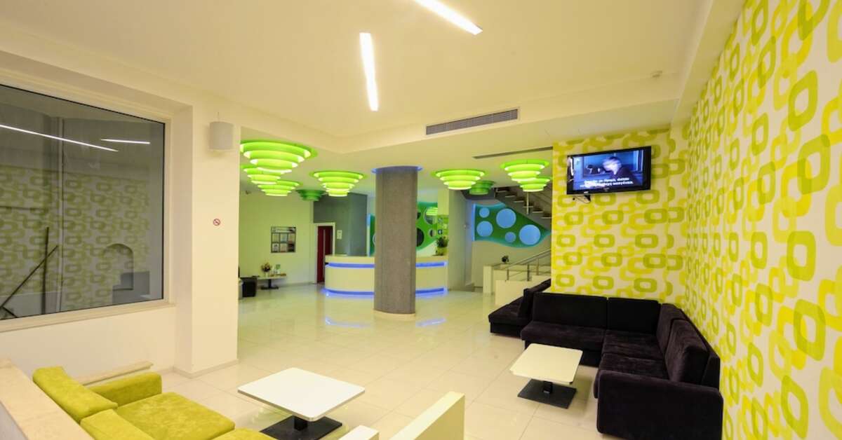 Een foto van het interieur van Hermes Hotel Malia