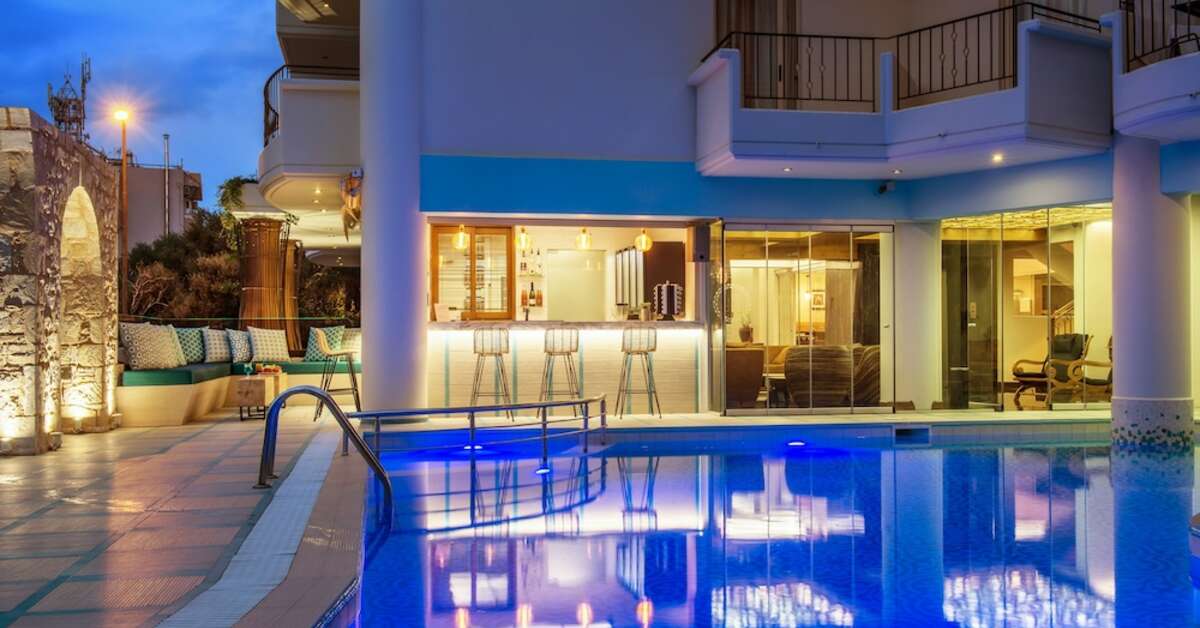 Ein Foto vom Pool im Anesis Blue Boutique