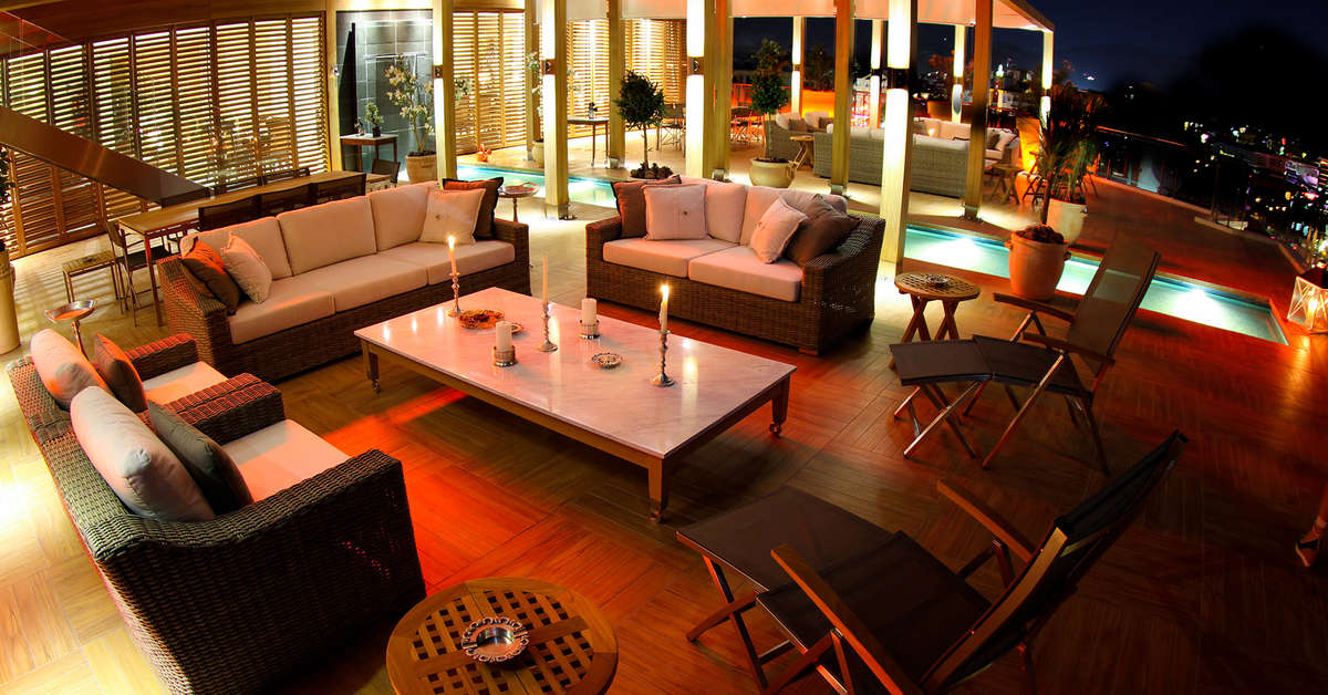 Een foto van het terras bij Hotel Elegance