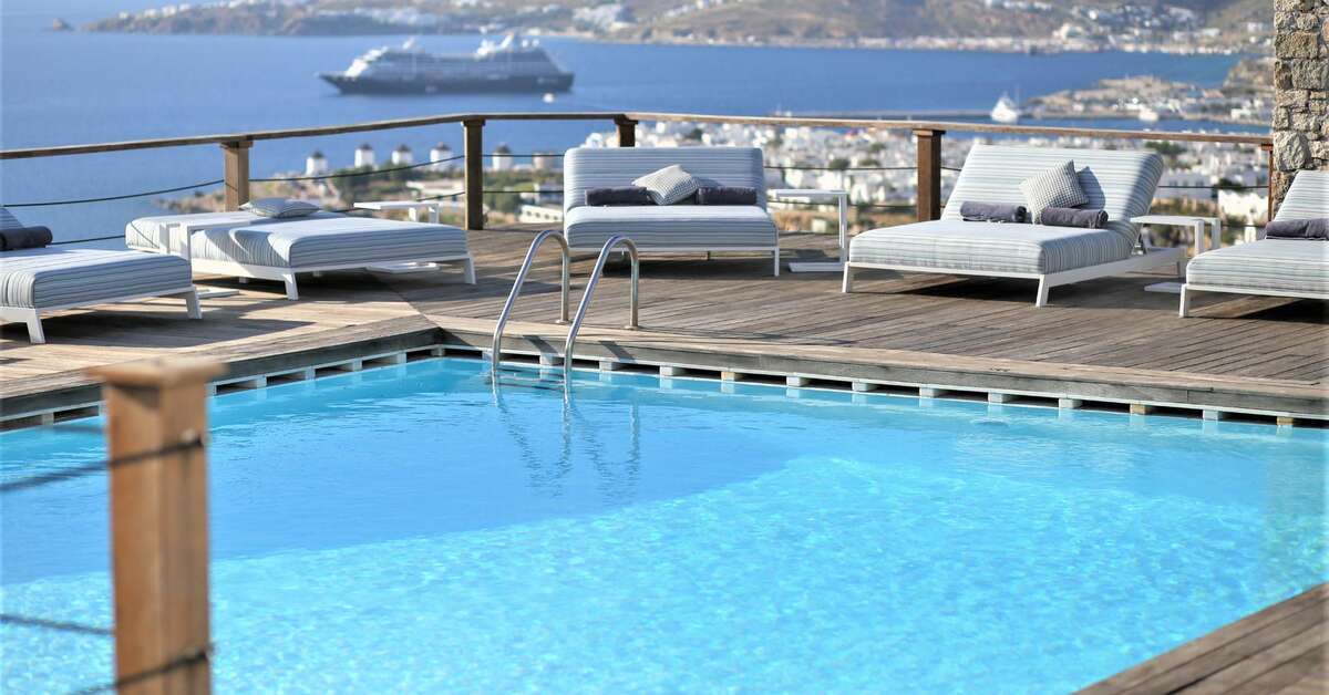 Ein Foto vom Pool im Tharroe of Mykonos Hotel