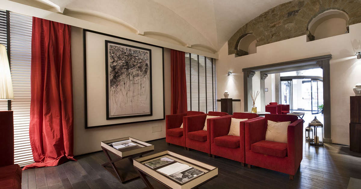 Een foto van het interieur van Hotel Degli Orafi