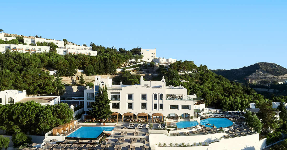 Ein Foto von der Außenansicht des Esperos Village Blue & Spa