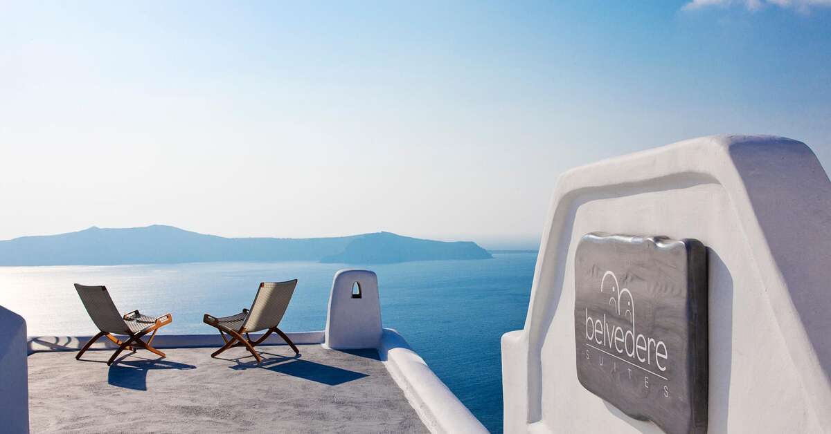 Ein Foto von der Terrasse im Belvedere Suites