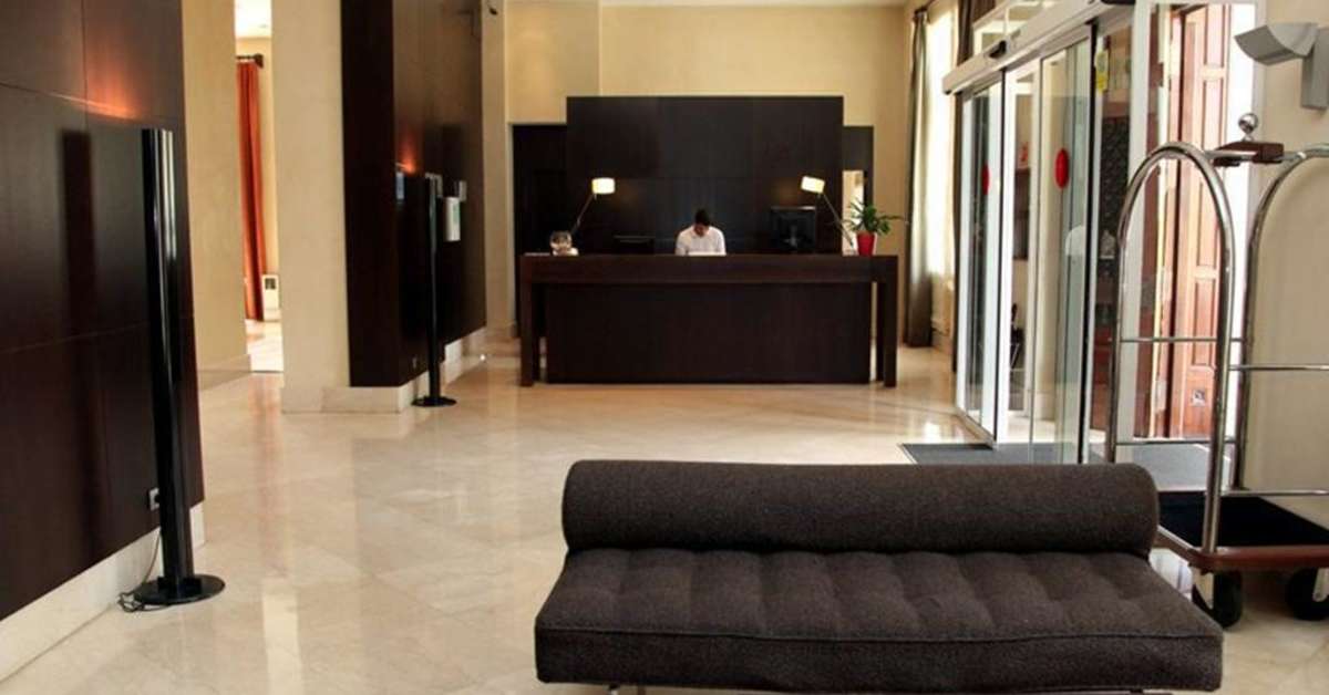 Een foto van het interieur van URH Palacio de Oriol Hotel