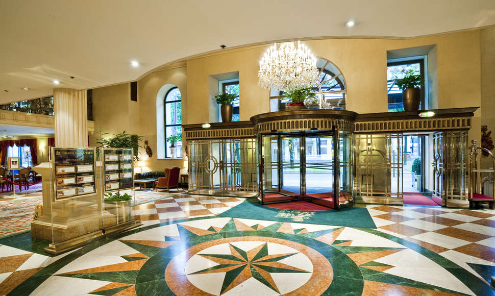 Een foto van het interieur van Grand Hotel Wien