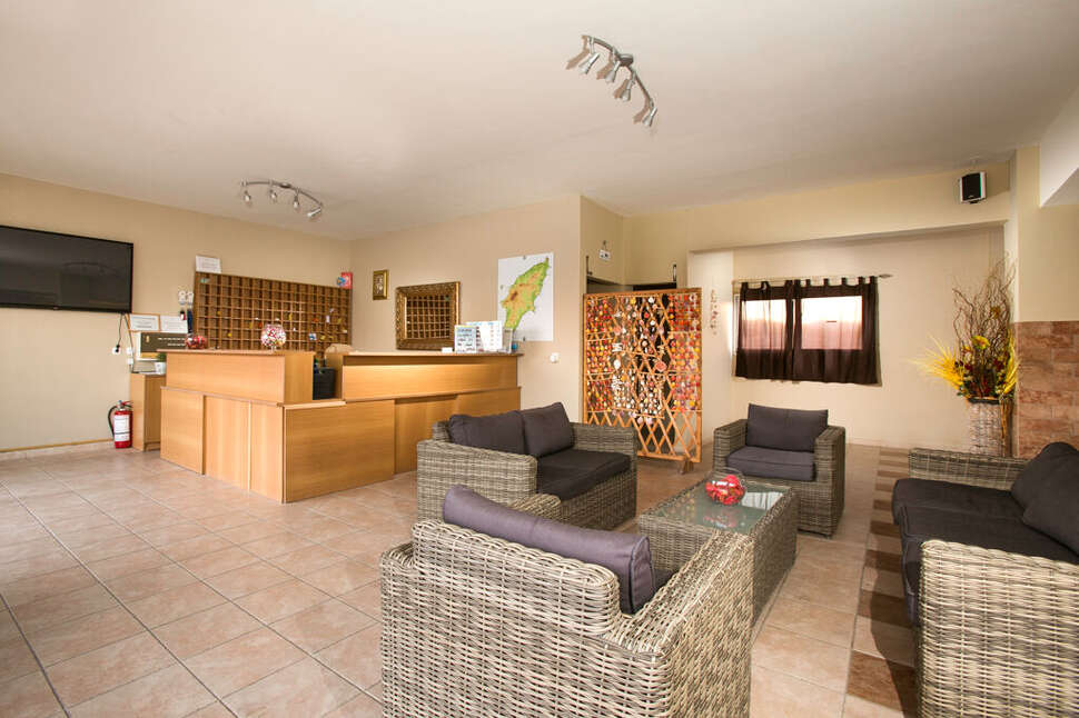 Een foto van het interieur van Hillside Studios & Appartementen
