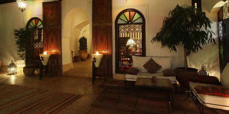 Een foto van het interieur van Riad Petit Karmela