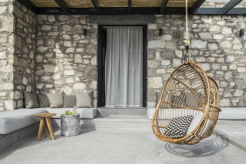 Ein Foto von der Terrasse im My Mykonos Hotel