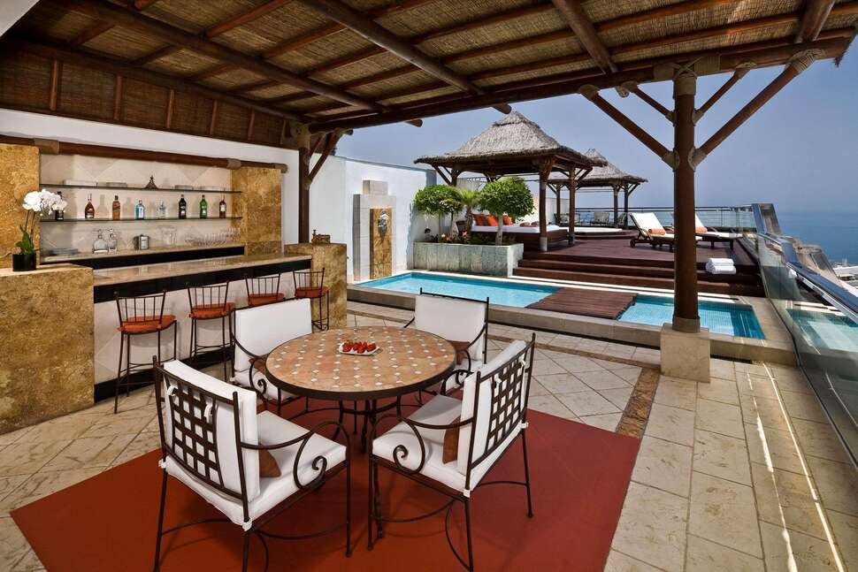 Ein Foto von der Terrasse im Hotel Don Pepe Gran Meliá