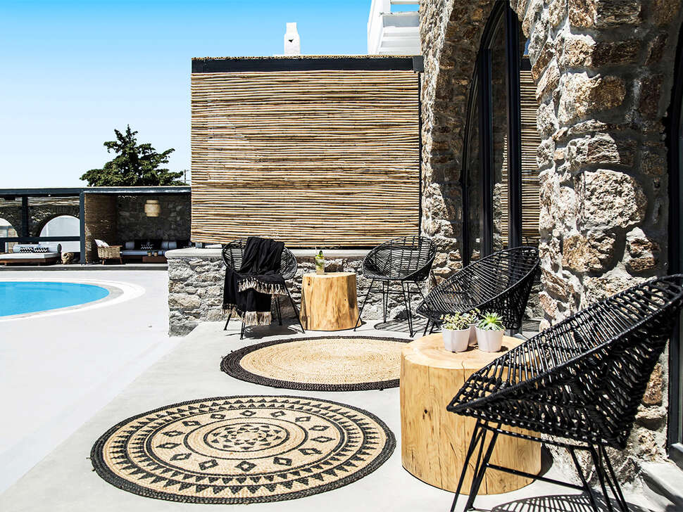 Ein Foto von der Terrasse im My Mykonos Hotel