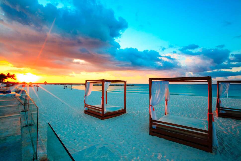 Een foto van het strand bij Krystal Cancun
