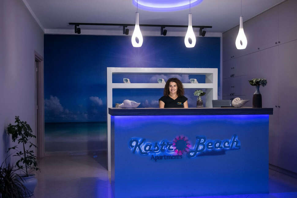 Een foto van het interieur van Kastro Beach Appartementen