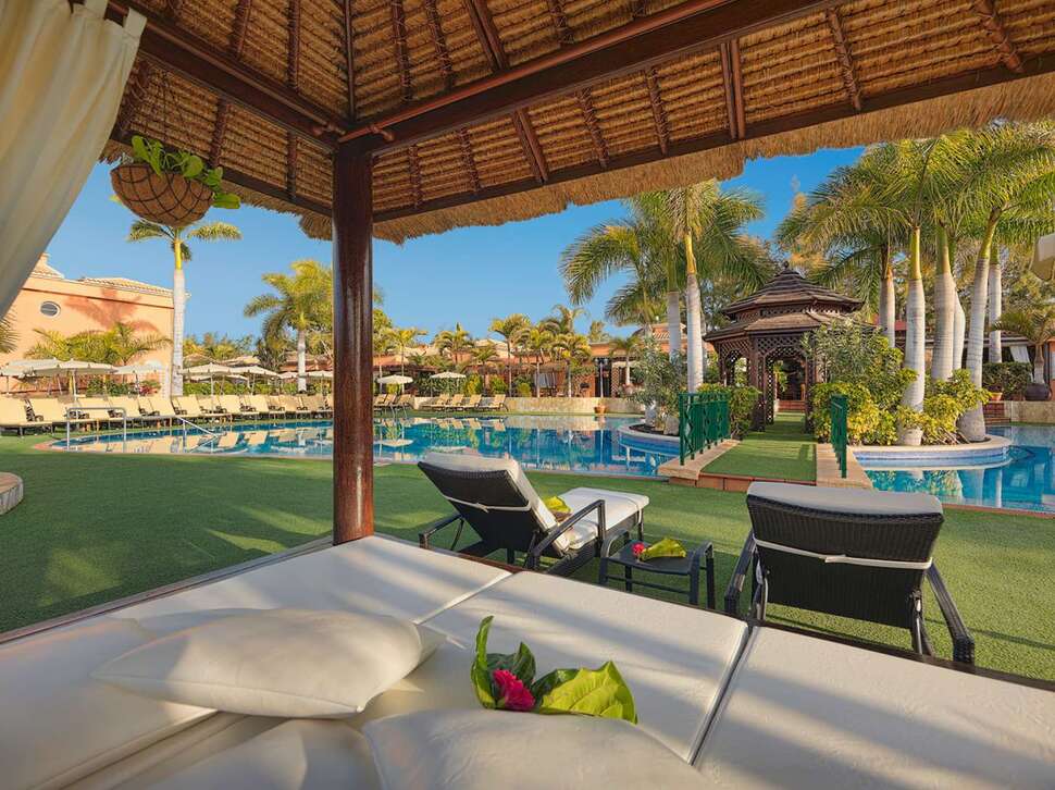 Ein Foto von der Terrasse im Green Garden Resort
