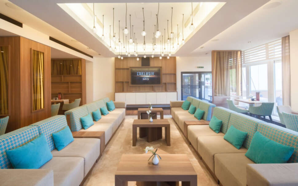 Een foto van het interieur van Aparthotel Hamburg Mitte